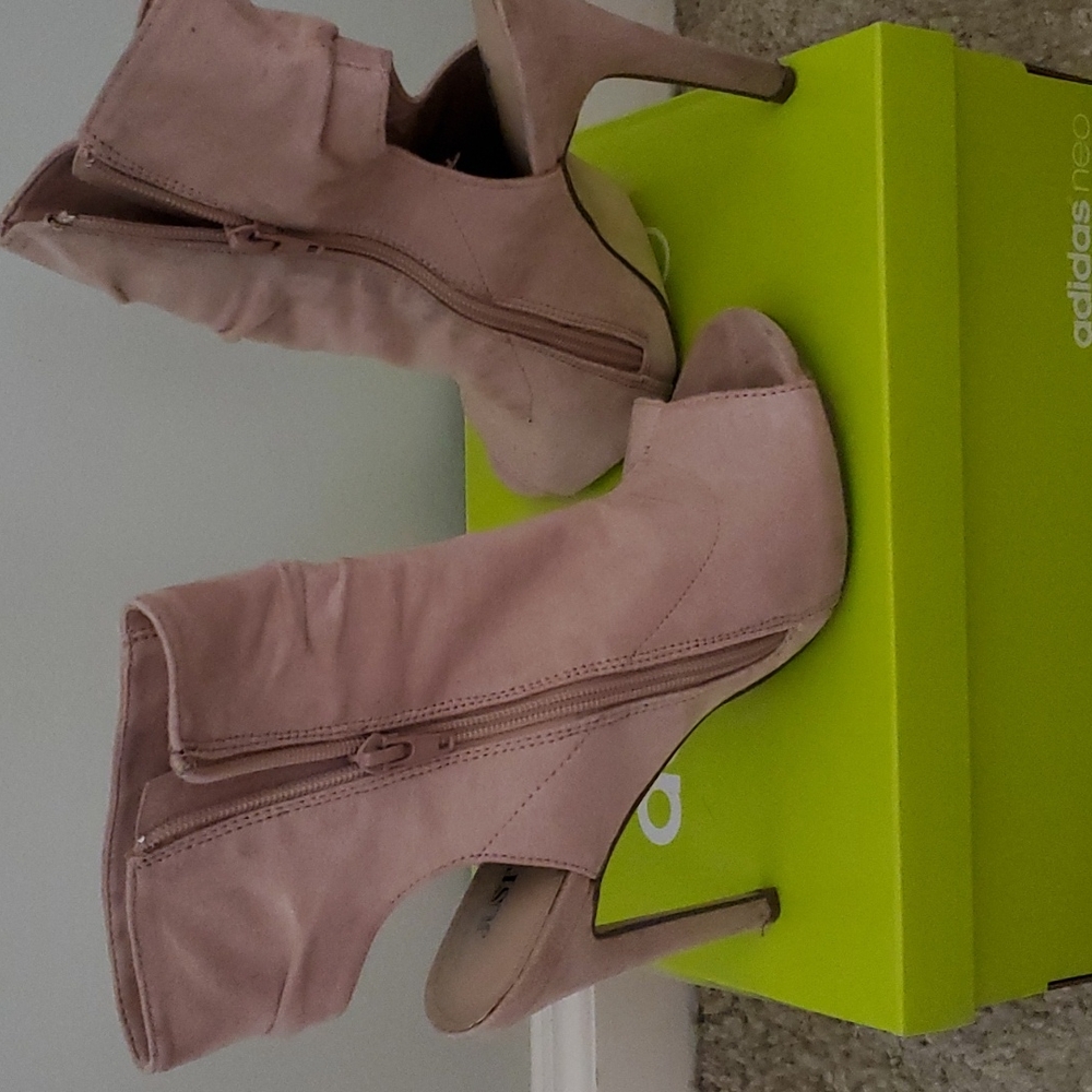 Bootie ankle open toe heels